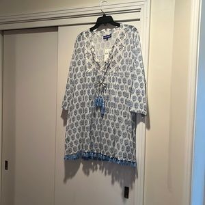 Anthropologie x Ro’s garden.  Light cotton top, mini or coverup- New with tags.